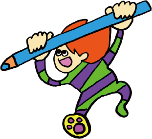 鉛筆を持った女の子のイラスト