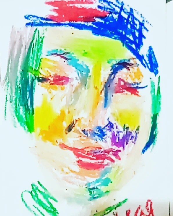 クレヨンの似顔絵