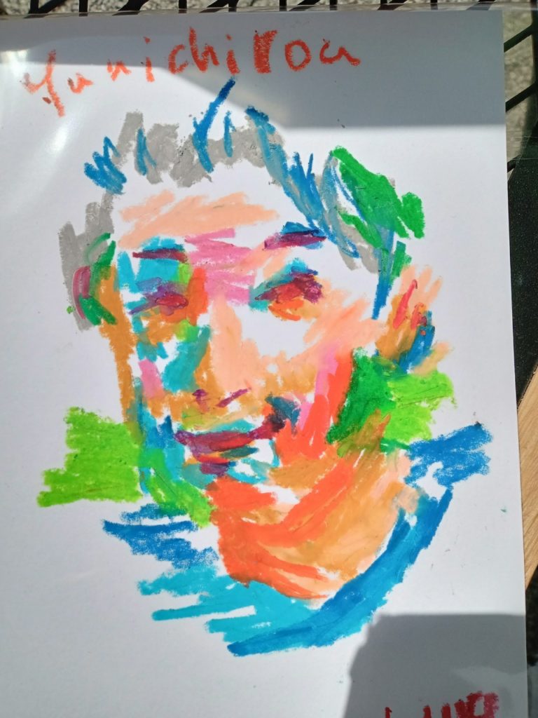 クレヨンの似顔絵