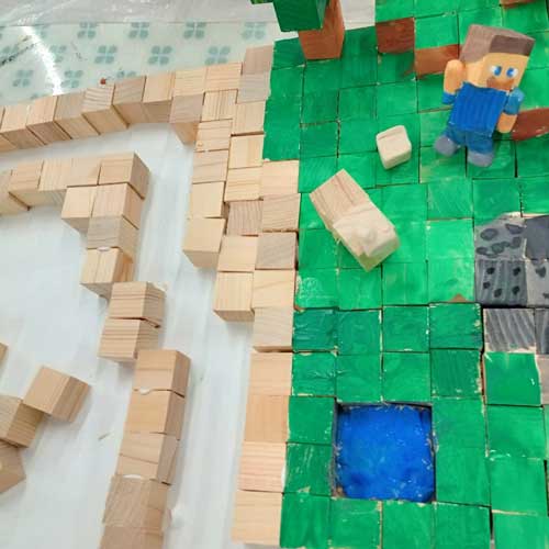 木を使った島田市工作教室の様子