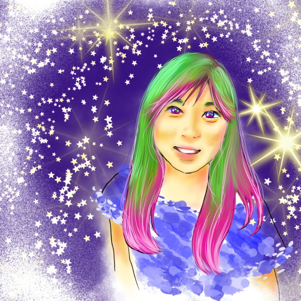 女の子のフルカラー似顔絵